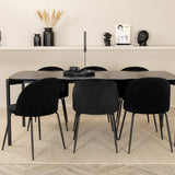 Jídelní stůl Pelle, černá černá Černá+Wrinkles jídelní židle, černé nohy, černá Velvet_6