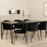 Jídelní stůl Pelle, černá černá Černá+Wrinkles jídelní židle, černé nohy, černá Velvet_6