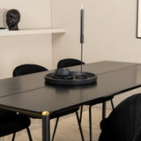 Jídelní stůl Pelle, černá černá Černá+Wrinkles jídelní židle, černé nohy, černá Velvet_6