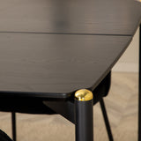 Jídelní stůl Pelle, černá černá Černá+Wrinkles jídelní židle, černé nohy, černá Velvet_6