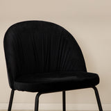 Jídelní stůl Pelle, černá černá Černá+Wrinkles jídelní židle, černé nohy, černá Velvet_6
