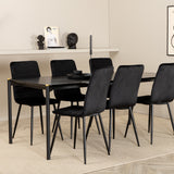 Jídelní stůl Pelle, černá černá Černá+Windu Lyx židle, černá černá Velvet_6