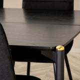 Jídelní stůl Pelle, černá černá Černá+Windu Lyx židle, černá černá Velvet_6