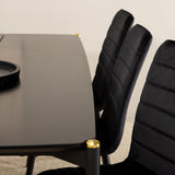 Jídelní stůl Pelle, černá černá Černá+Windu Lyx židle, černá černá Velvet_6