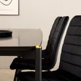 Jídelní stůl Pelle, černá černá Černá+Windu Lyx židle, černá černá Velvet_6