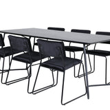 Jídelní stůl Petra , černá černá dýha + židle Kenth , černý černý samet_6