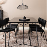 Jídelní stůl Petra , černá černá dýha + židle Kenth , černý černý samet_6