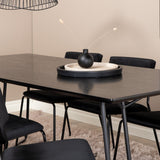 Jídelní stůl Petra , černá černá dýha + židle Kenth , černý černý samet_6