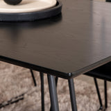 Jídelní stůl Petra , černá černá dýha + židle Kenth , černý černý samet_6