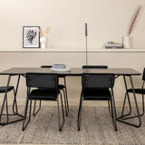 Jídelní stůl Petra , černá černá dýha + židle Kenth , černý černý samet_6