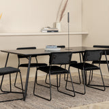 Jídelní stůl Petra , černá černá dýha + židle Kenth , černý černý samet_6