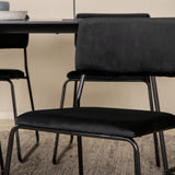 Jídelní stůl Petra , černá černá dýha + židle Kenth , černý černý samet_6