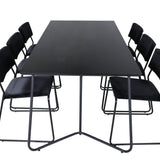 Jídelní stůl Petra , černá černá dýha + židle Kenth , černý černý samet_6