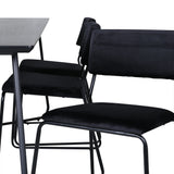 Jídelní stůl Petra , černá černá dýha + židle Kenth , černý černý samet_6