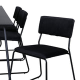 Jídelní stůl Petra , černá černá dýha + židle Kenth , černý černý samet_6