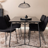 Jídelní stůl Petra, černá černá dýha+muce jídelní židle, černé nohy, černá látka_6