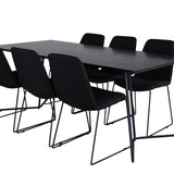 Jídelní stůl Petra, černá černá dýha+muce jídelní židle, černé nohy, černá látka_6