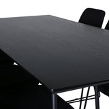 Jídelní stůl Petra, černá černá dýha+muce jídelní židle, černé nohy, černá látka_6