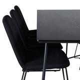 Jídelní stůl Petra, černá černá dýha+muce jídelní židle, černé nohy, černá látka_6