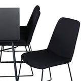 Jídelní stůl Petra, černá černá dýha+muce jídelní židle, černé nohy, černá látka_6