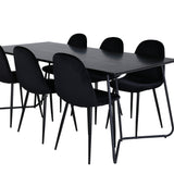 Jídelní stůl Petra , černá černá dýha+jídelní židle Polar , černé nohy Black Velvet (ers√§tter 19902,888)_6