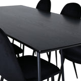 Jídelní stůl Petra , černá černá dýha+jídelní židle Polar , černé nohy Black Velvet (ers√§tter 19902,888)_6