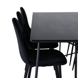 Jídelní stůl Petra , černá černá dýha+jídelní židle Polar , černé nohy Black Velvet (ers√§tter 19902,888)_6