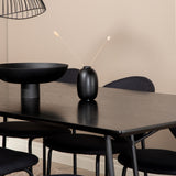 Jídelní stůl Petra , černá černá dýha + jídelní židle klenba , černé nohy , černá látka_6