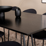 Jídelní stůl Petra , černá černá dýha + jídelní židle klenba , černé nohy , černá látka_6