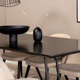 Jídelní stůl Petra , černá černá dýha + židle se sametovými stehy , černá béžová Velvet_6