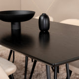 Jídelní stůl Petra , černá černá dýha + židle se sametovými stehy , černá béžová Velvet_6