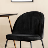 Jídelní stůl Petra , Distressed Copper Black Veneer+Wrinkles Jídelní židle , Černé nohy , Black Velvet_6