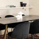 Jídelní stůl Petra , Distressed Copper Black Veneer+Wrinkles Jídelní židle , Černé nohy , Black Velvet_6