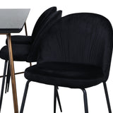 Jídelní stůl Petra , Distressed Copper Black Veneer+Wrinkles Jídelní židle , Černé nohy , Black Velvet_6