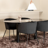 Oválný jídelní stůl Pillan, židle Black Black Glass Marble+Berit, Black Black Velvet_4