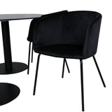 Oválný jídelní stůl Pillan, židle Black Black Glass Marble+Berit, Black Black Velvet_4
