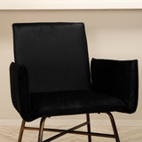 Jídelní stůl Uno , černá ořechová dýha + židle Petra , distressed měď Black Velvet_4