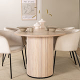 Oválný jídelní stůl Bianca , White Wash Černá dýha + židle Berit , Black Beige Velvet_4