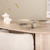 Oválný jídelní stůl Bianca , White Wash Černá dýha + židle Berit , Black Beige Velvet_4