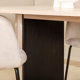 Oválný jídelní stůl Bianca , White Wash Černá dýha + židle Berit , Black Beige Velvet_4