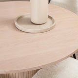 Bianca kulatý jídelní stůl , bílá Wash Černá dýha + Polar Fluff jídelní židle , černé nohy , bílý Teddy _4