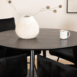 Jídelní stůl Dipp - 115 cm - Černá dýha / Celé černé nohy + Židle Petra - Černá / Black Velvet_4