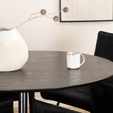 Jídelní stůl Dipp - 115 cm - Černá dýha / Celé černé nohy + Židle Petra - Černá / Black Velvet_4