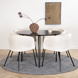 Jídelní stůl Dipp - 115 cm - černá dýha / celé černé nohy + židle Berit - černá / béžová Velvet_4