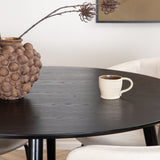 Jídelní stůl Dipp - 115 cm - černá dýha / celé černé nohy + židle Berit - černá / béžová Velvet_4