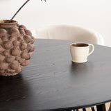 Jídelní stůl Dipp - 115 cm - černá dýha / celé černé nohy + židle Berit - černá / béžová Velvet_4