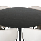 Jídelní stůl Dipp - 115 cm - černá dýha / celé černé nohy + židle Berit - černá / béžová Velvet_4