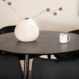 Jídelní stůl Dipp - 115 cm - černá dýha / celé černé nohy + židle Berit - černá / černý samet_4