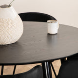 Jídelní stůl Dipp - 115 cm - černá dýha / celé černé nohy + židle Berit - černá / černý samet_4