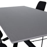 Jídelní stůl Piazza, černá šedá dýha+muce jídelní židle, černé nohy, černá látka_6